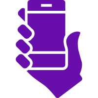 graphic of hand holding a phone, click to access crisis and intervention hotlines